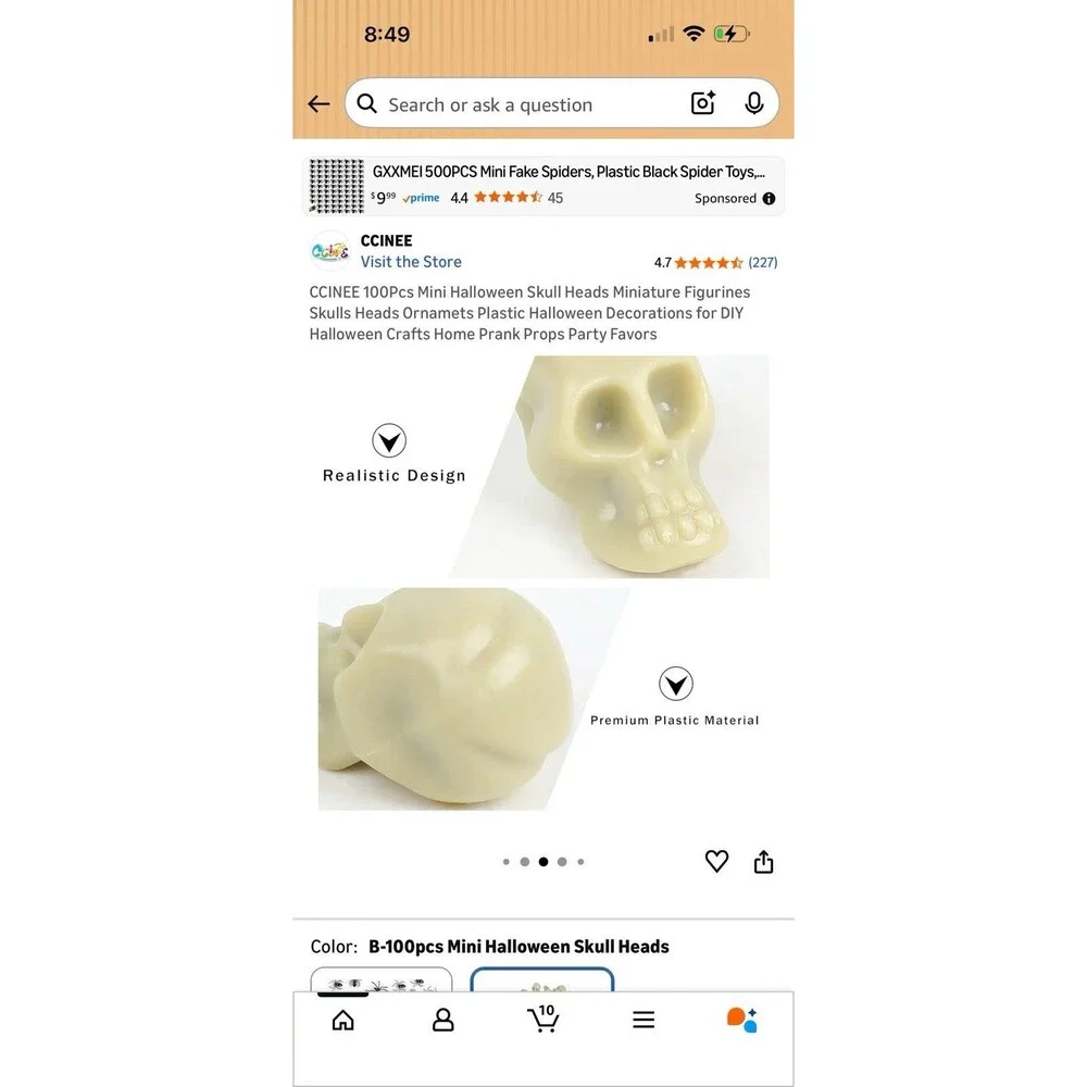 Mini Skulls 100 Piece each box Halloween Party Favors Lot Of 4 Boxes